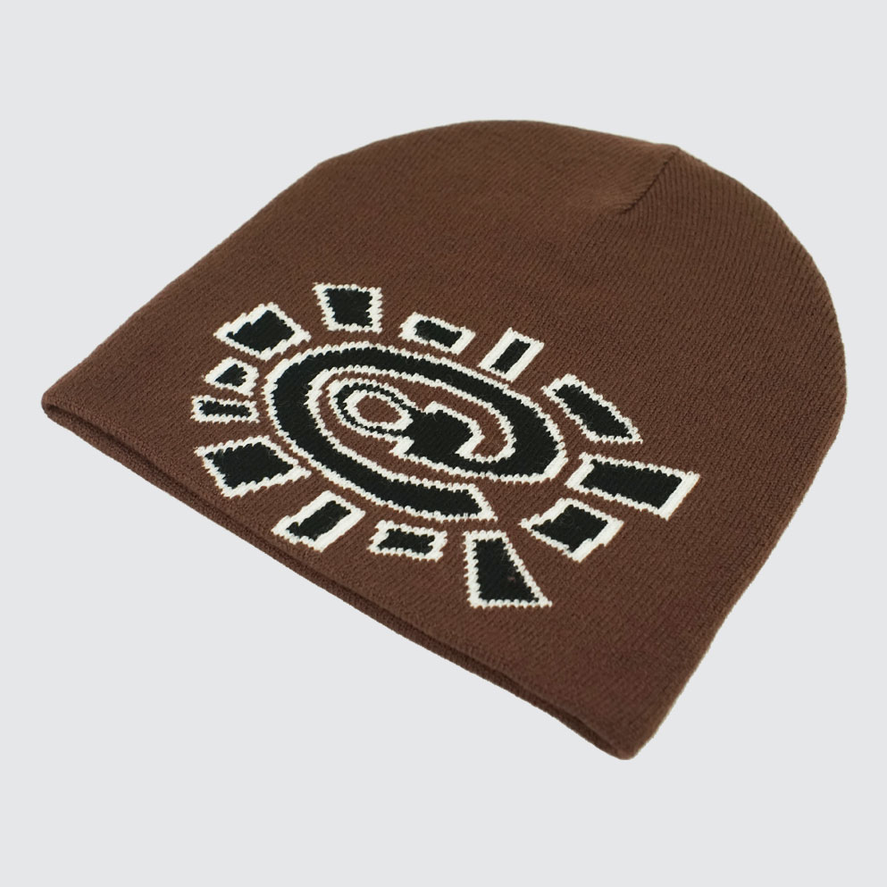 Always Do What You Should Do Reversible @Sun Skull Beanie Brown