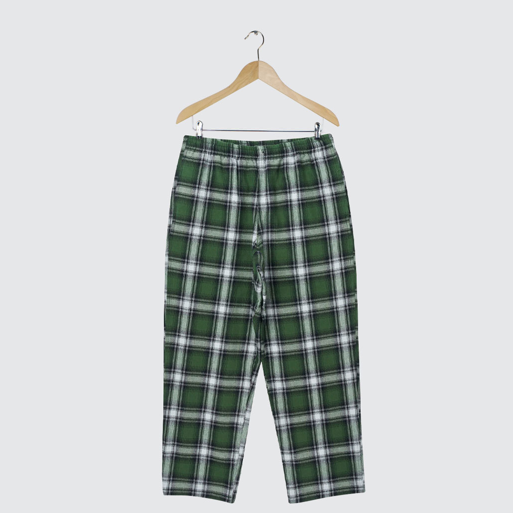 Green check orders pants